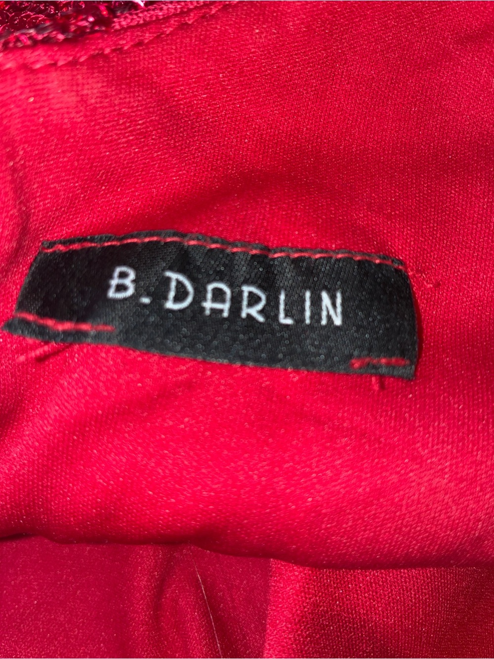 Y2K B.Darlin Red Sequin Bodycon Mini Dress fits like a small